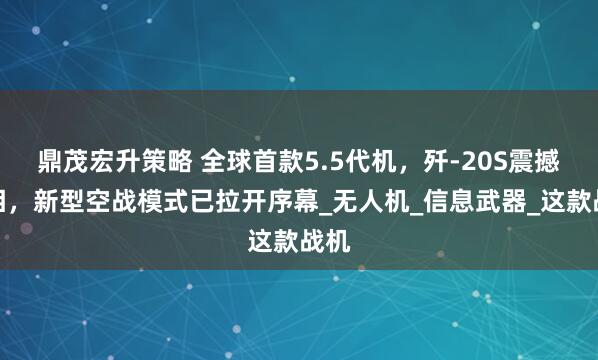 鼎茂宏升策略 全球首款5.5代机，歼-20S震撼亮相，新型空战模式已拉开序幕_无人机_信息武器_这款战机